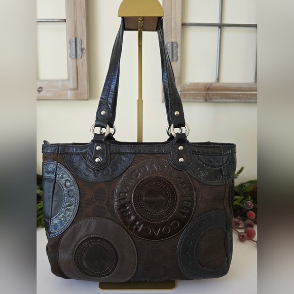 Coach Handbags - Coach Circle Patchwork Y2K East-West Tote Mixed Leathers